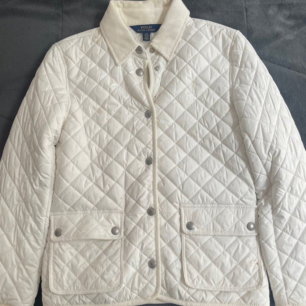 Ralph Lauren Quilted Barn Jacket, Girls size Large and Medium in White